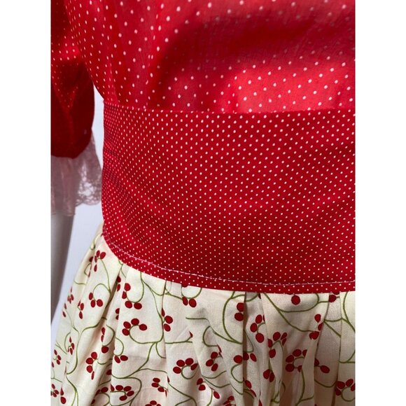 Cherry Ruffled Vintage from 60's Apron - Picture 4 of 10